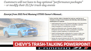 Chevy's Anti-GT500, Pro-Camaro ZL1 Smack-Talking Powerpoint